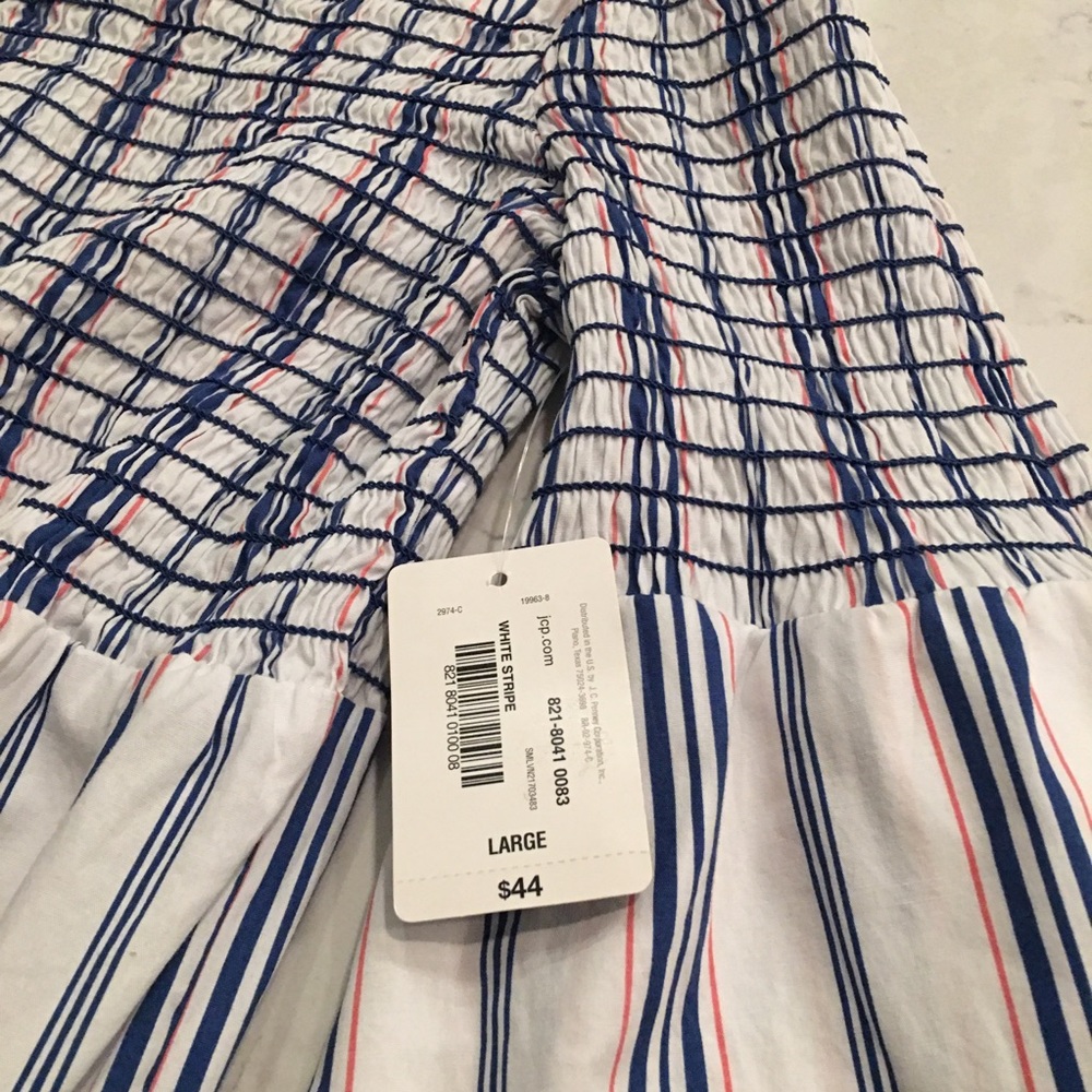 Belle sky off shoulder blue orange stripe top - Picture 3 of 6